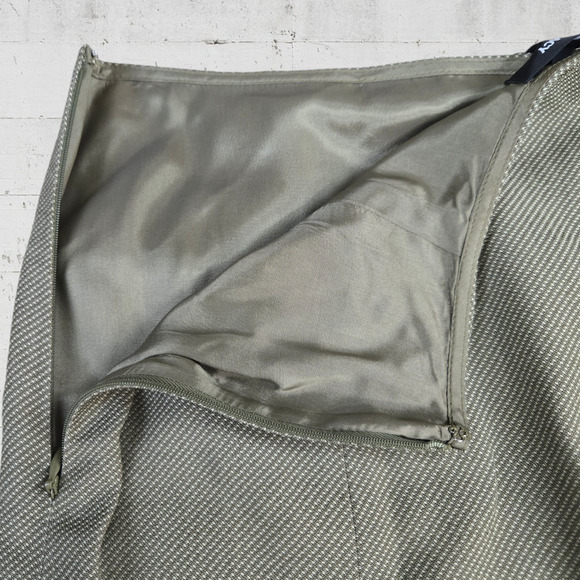 90s Vintage Drab Khaki Tweed Wool Ellen Tracy Deadstock Pencil Midi Skirt Size 6 - Picture 6 of 8